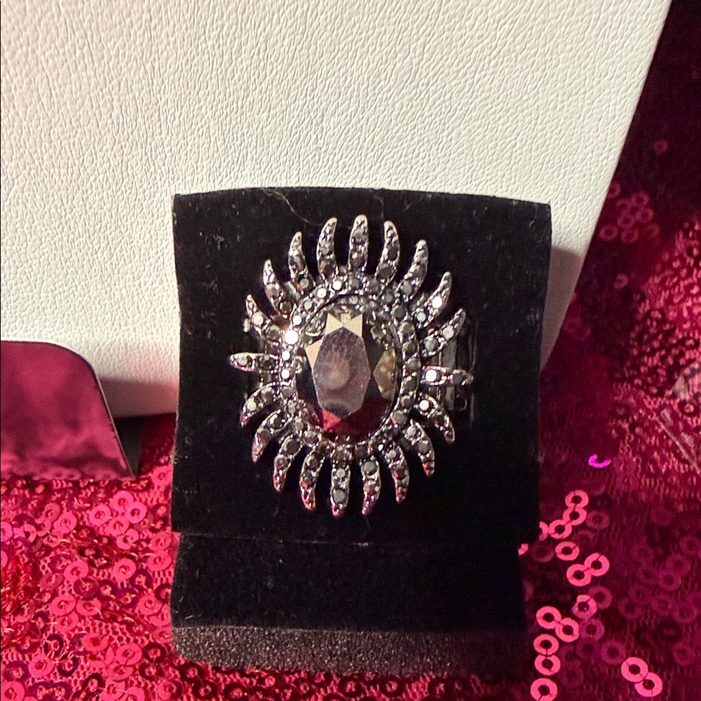 Elegant black hematite ring
